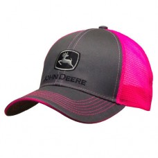 John Deere Mujer&apos;s Hat  Mujer&apos;s John Deere Trucker Cap 23080418. NWT. Grey/ Pink 888764046287 eb-73128381